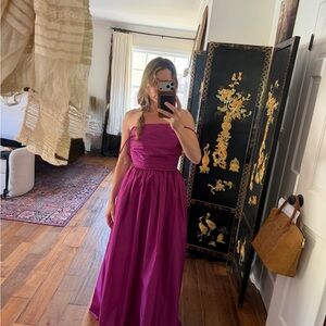 Vintage Fuchsia Spaghetti Strap Maxi Dress